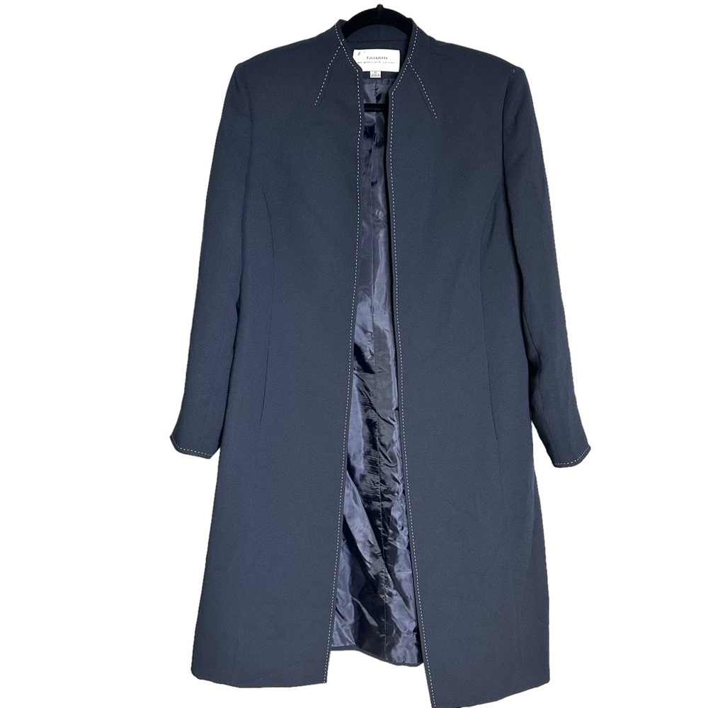 TAHARI Long Open Jacket Size 14 Gently Used